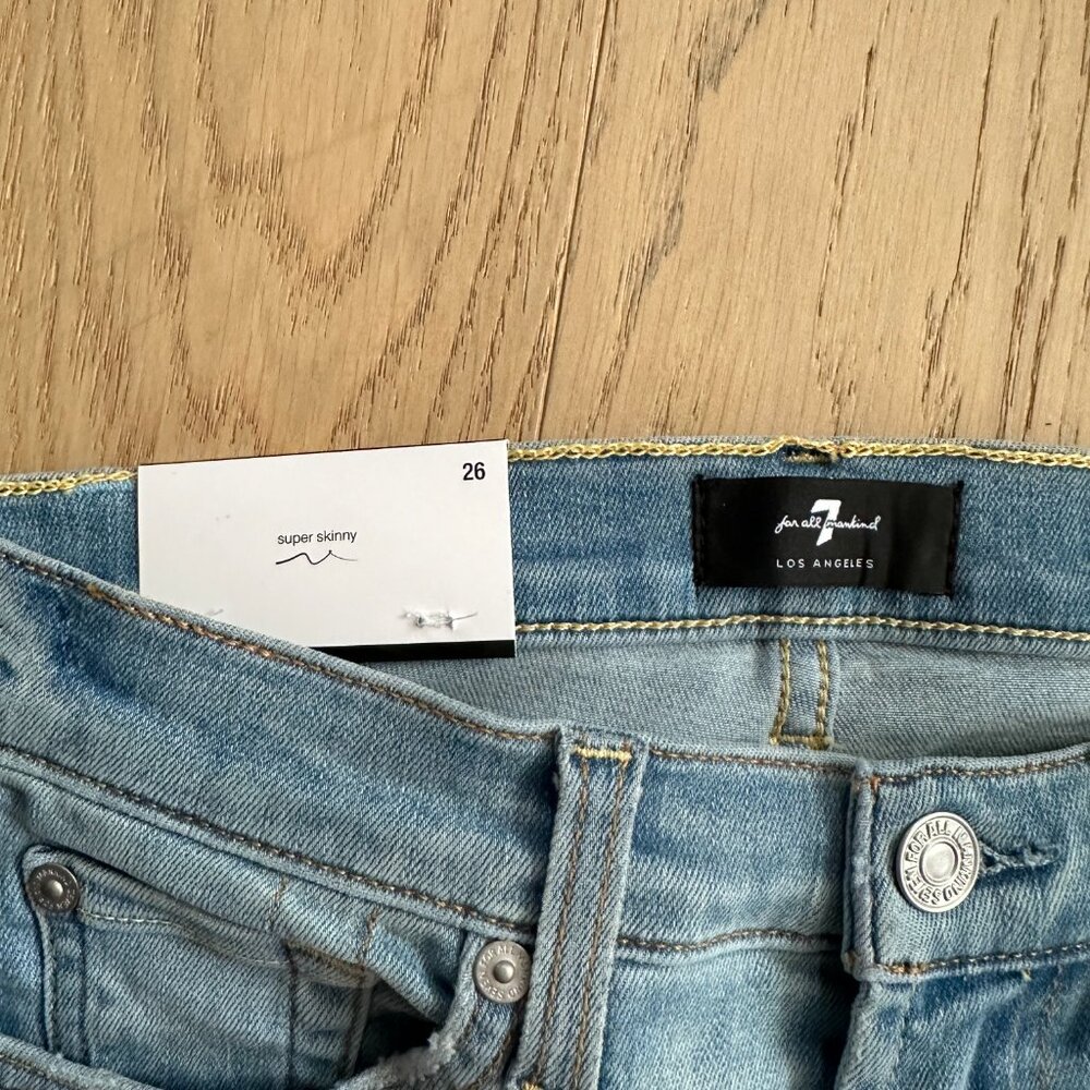 NWT 7ForAllMankind The Ankle Skinny Super Skinny, Size 26, Fray Hem - Picture 4 of 6